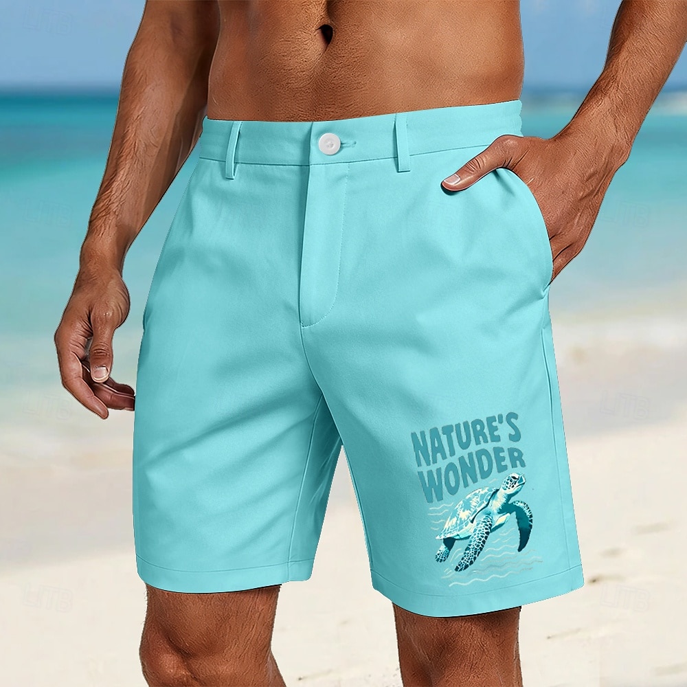 Hombre Naturaleza Tortuga Criaturas del mar Bermudas Pantalones cortos casuales Shorts de golf Media cintura Hawaiano Trabajo Playa Deporte Pantalones cortos de frente plano con 4 bolsillos Diseñador 2026 - $25.99 –P3