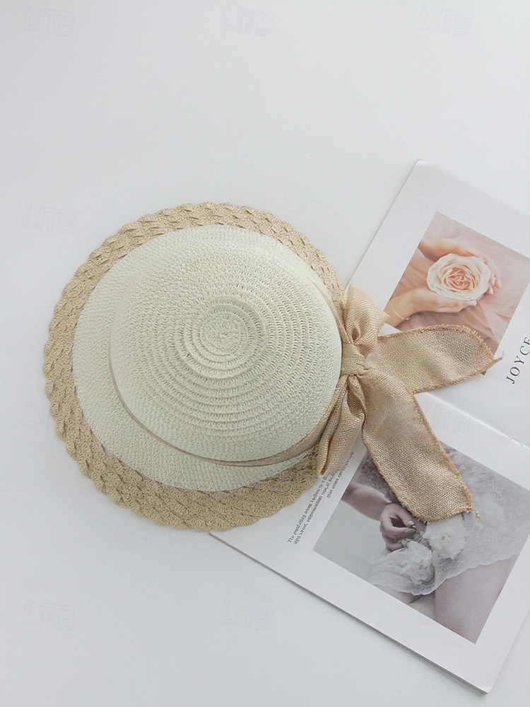 Sombrero de paja bohemio para mujer, ala ancha, varios colores, decoración con lazo, sombrero de playa ligero para verano, vacaciones, ropa informal para exteriores 2026 - $14.99 –P9
