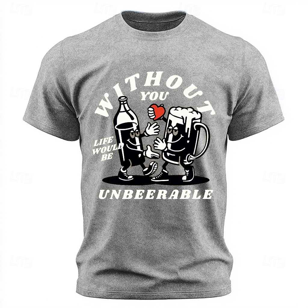 Men's Without You Life Would Be Unbeerable Acid Wash Funny Beer Pun Retro Cartoon T Shirt Tee Graphic Short Sleeve Regular Fit Crew Neck Party Bar Designer Clothing Apparel S M L XL XXL XXXL 2026 - $18.99 –P3