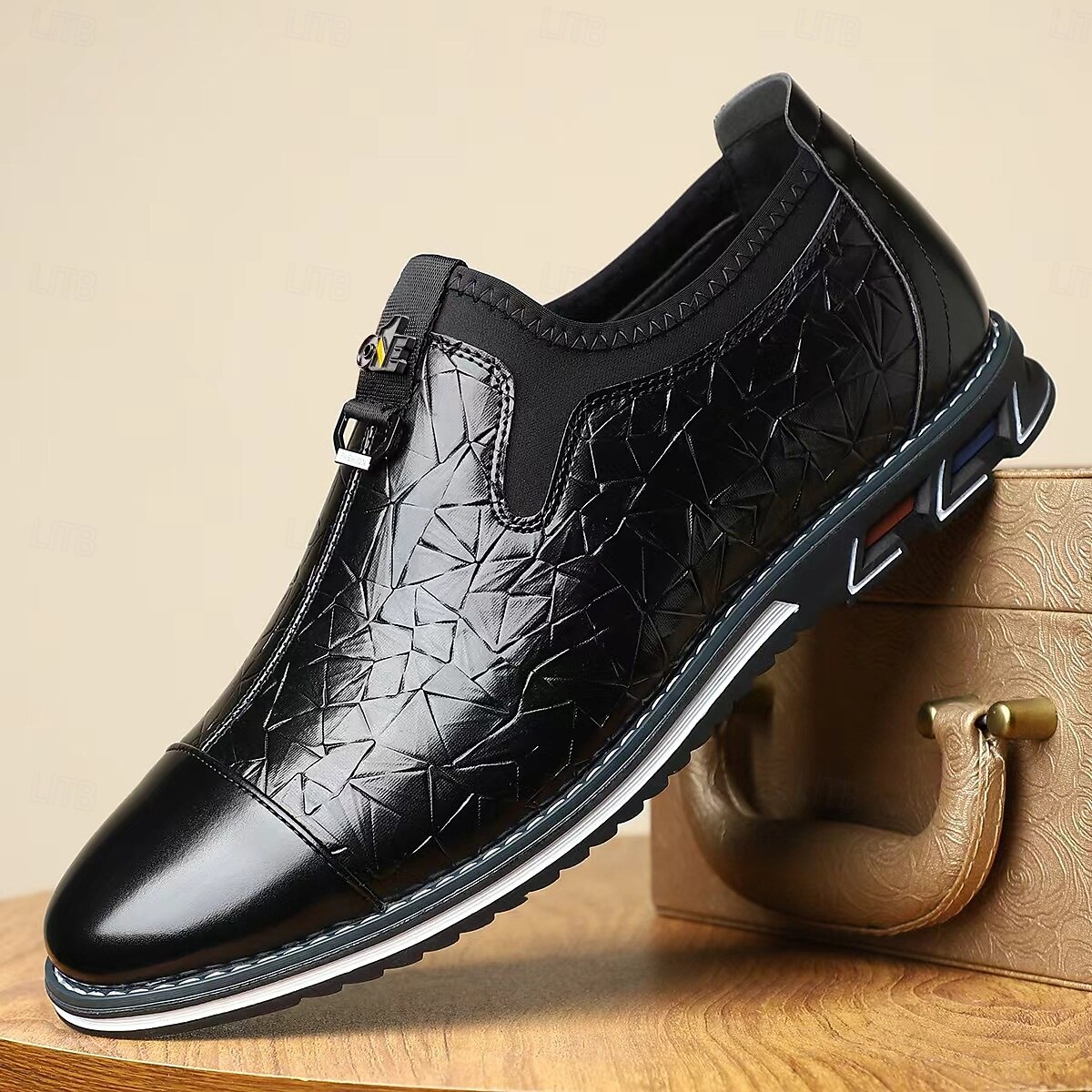 Men's White Embossed Slip-On  Shoes with Sleek Square Toe and Decorative Sole, Modern Formal Loafers for Businessmen and Stylish Men, Ideal for Weddings, Office Wear, Parties and Banquets 2026 - $54.99 –P3