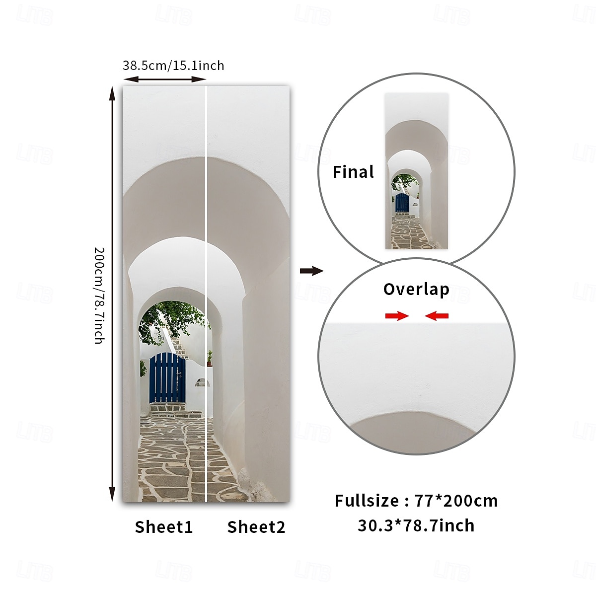 Verwijderbare zelfklevende pvc-deursticker, decoratieve sticker voor muur en deur. &Glazen sticker voor slaapkamer, woonkamer, badkamer, kamer – 30,3 x 78,7 inch 2026 - $25.99 –P7