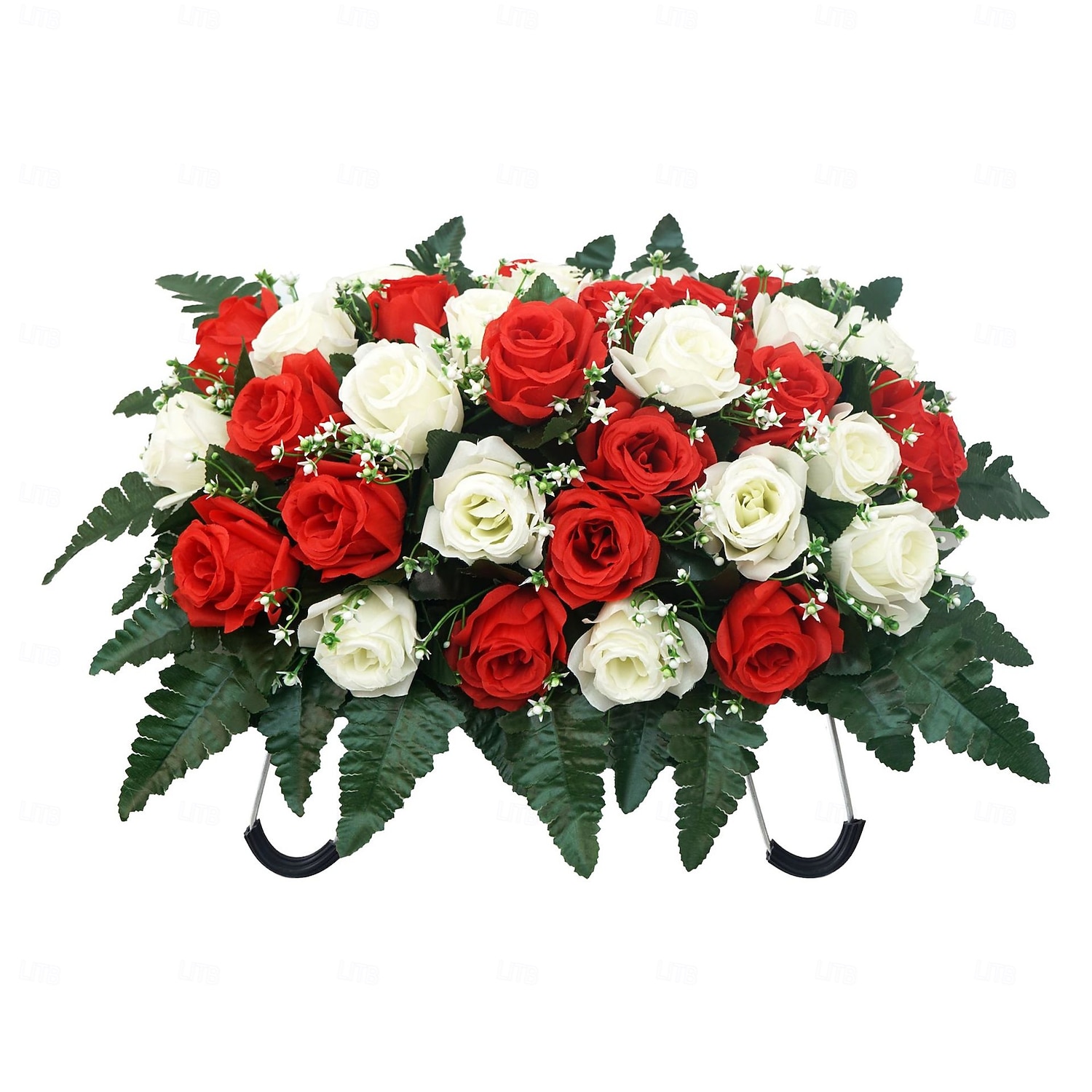 Collier de fleurs artificielles pour pierre tombale, rose, pour la journée du souvenir, décoration de tombe, couleurs inaltérables, installation facile de 2026 ? $45.99 –P1