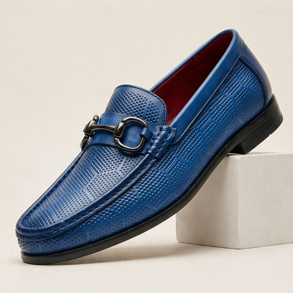 Mocassins masculinos de couro amarelo com fivela de metal, couro bovino de alta qualidade, sapatos sociais elegantes e casuais para homens, ideais para o escritório, eventos sociais e momentos de lazer. de 2026 por $94.99 –P4