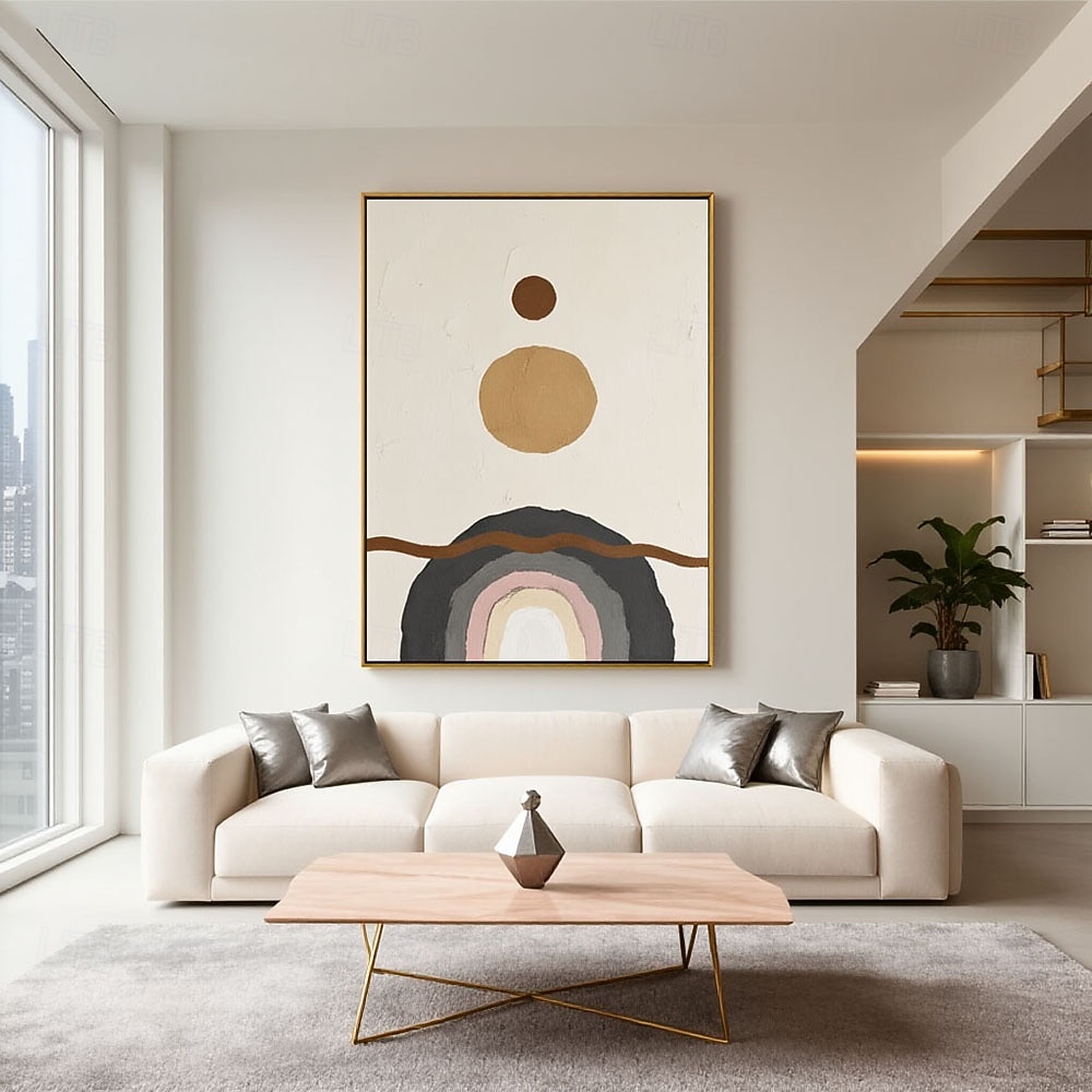 Abstract Geometric Minimalist Canvas Painting Nordic Painting and ...