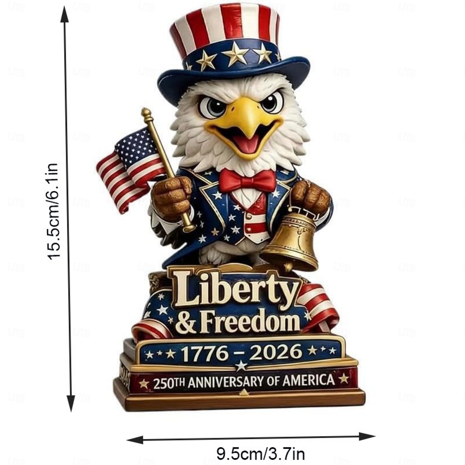 Figura de águila patriótica del 250 aniversario, libertad &Estatua de águila de resina con el símbolo de la libertad, decoración conmemorativa del 250 aniversario de EE. UU. para el hogar, la oficina 2026 - $33.99 –P6