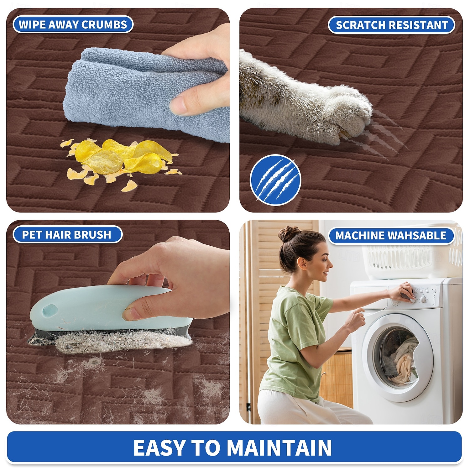 Vanntett sofatrekk for kjæledyr, lenestoltrekk til kjæledyr, sklisikkert sofatrekk, slitesterkt, vaskbart møbeltrekk for hunder og katter, alle årstider 2026 - $37.99 –P4