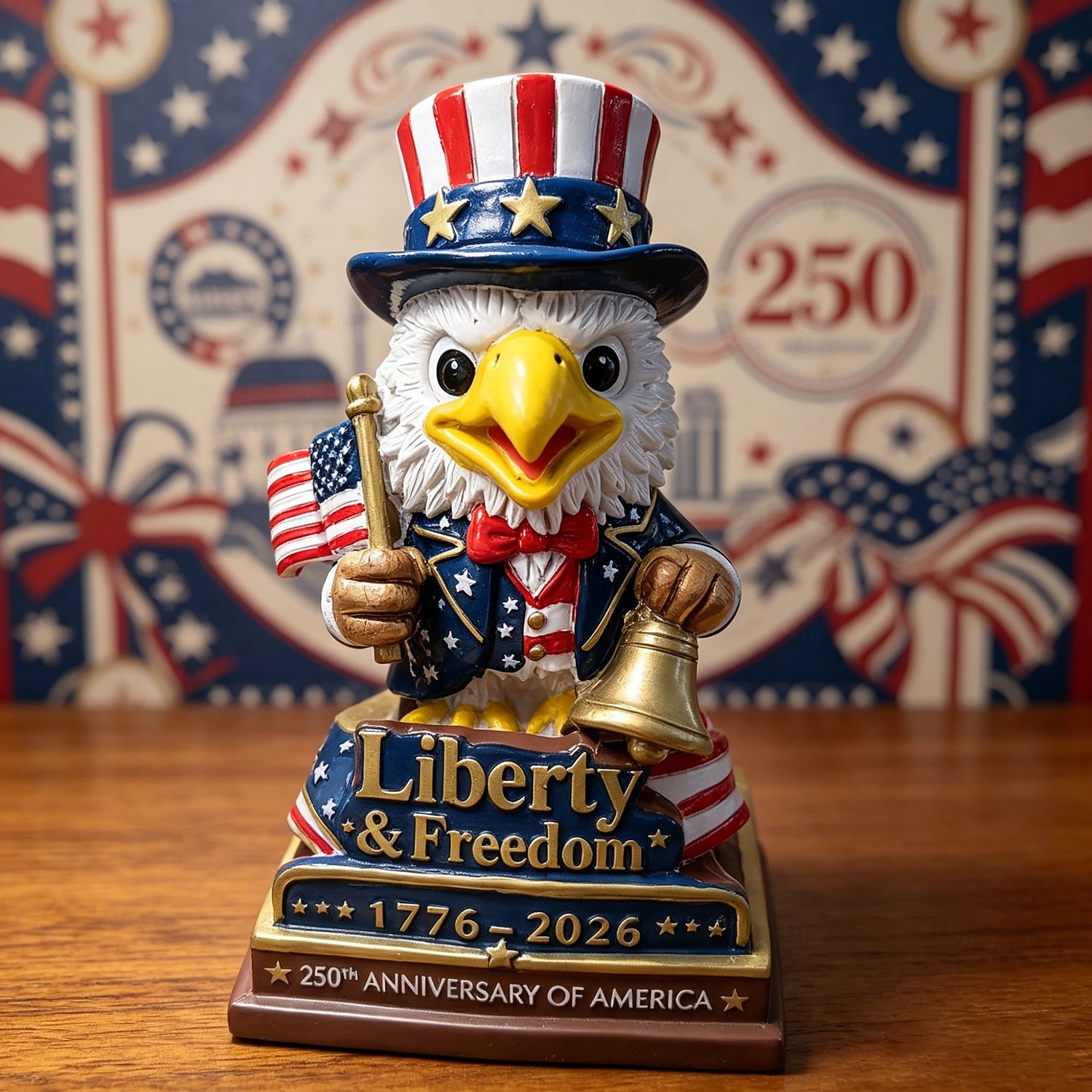 Figura de águila patriótica del 250 aniversario, libertad &Estatua de águila de resina con el símbolo de la libertad, decoración conmemorativa del 250 aniversario de EE. UU. para el hogar, la oficina 2026 - $33.99 –P3