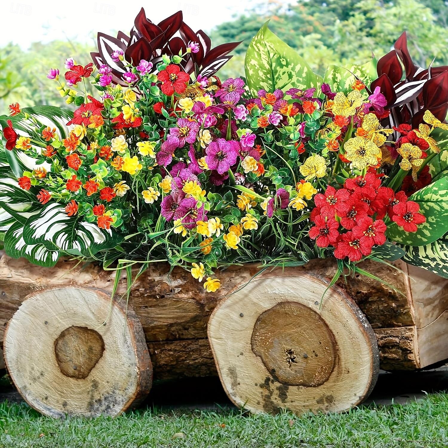 24 ks umělých rostlin zimozeleň, stonky, UV odolné umělé rostliny do interiéru &venkovní, závěsná zeleň do zahrady, na verandu, do okenního truhlíku, na dům, na svatbu &dekorace farmářského domu 2026 - $39.99 –P3