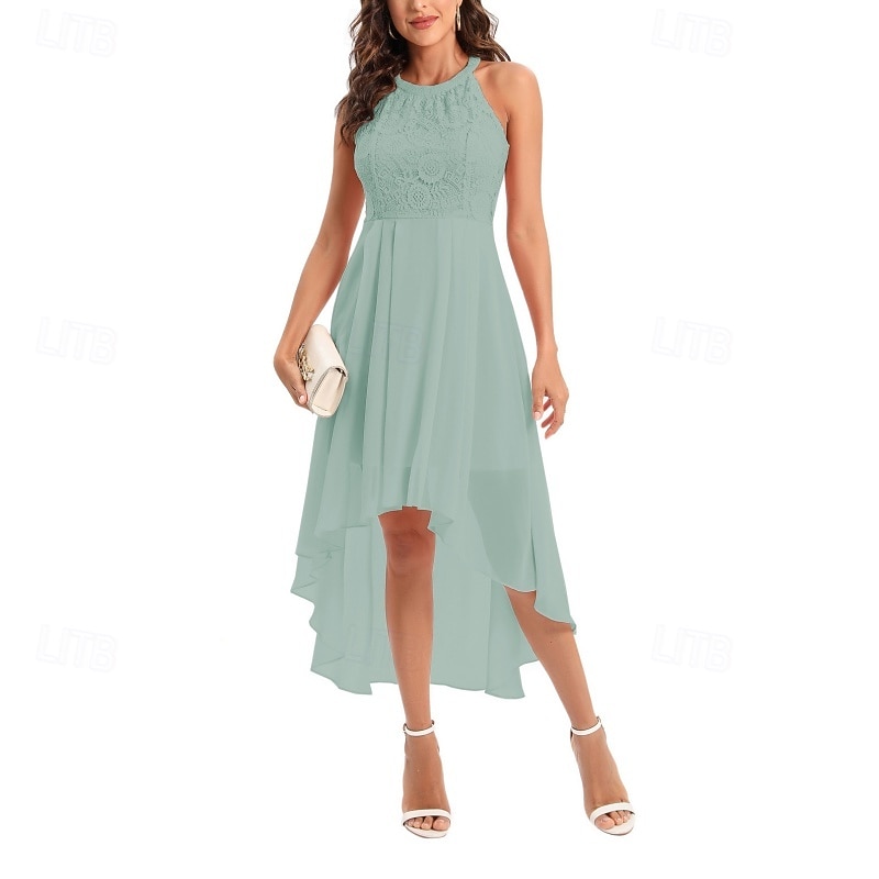 Women's Midi Dress Chiffon Dress Casual Dress Elegant Fashion Modern Outdoor Vacation Party Regular Fit Plain Sleeveless Halter Neck Blue Pink Purple Summer Spring 2026 - $39.99 –P18