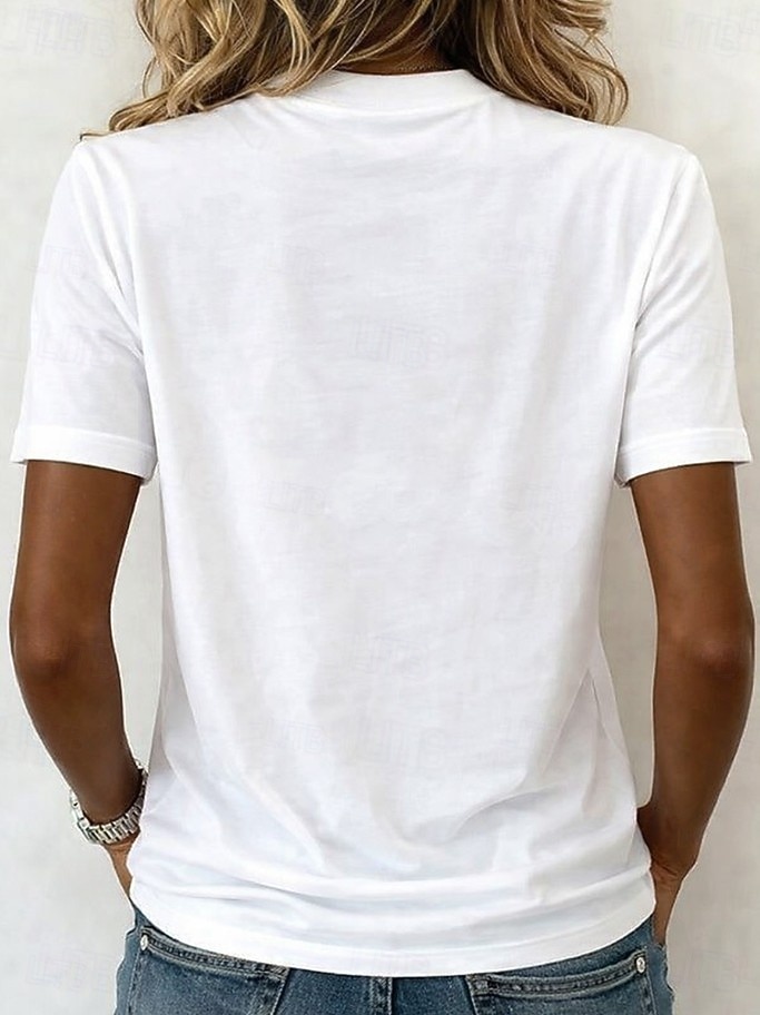 Pentru femei Tricou Cămașă din bumbac Tee Top Culoare solidă Modă Stilat De Bază Manșon scurt În V Topuri obișnuite Casual Zilnic Ieșire Albastru piscină Alb Verde Deschis Roz Îmbujorat Roșu-aprins 2026 - $21.99 –P6