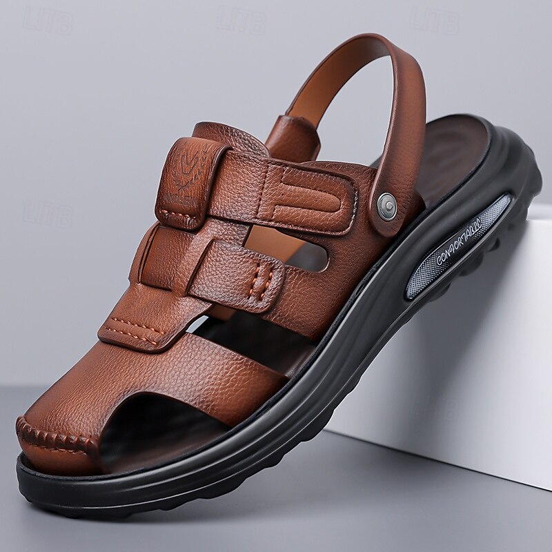 Men's Brown Sport Sandals Adjustable Open-Toe Comfort Walking Shoes Lightweight Summer Footwear for Travel, Outdoor Leisure, Beach Vacation and Everyday Wear 2026 - $42.99 –P1