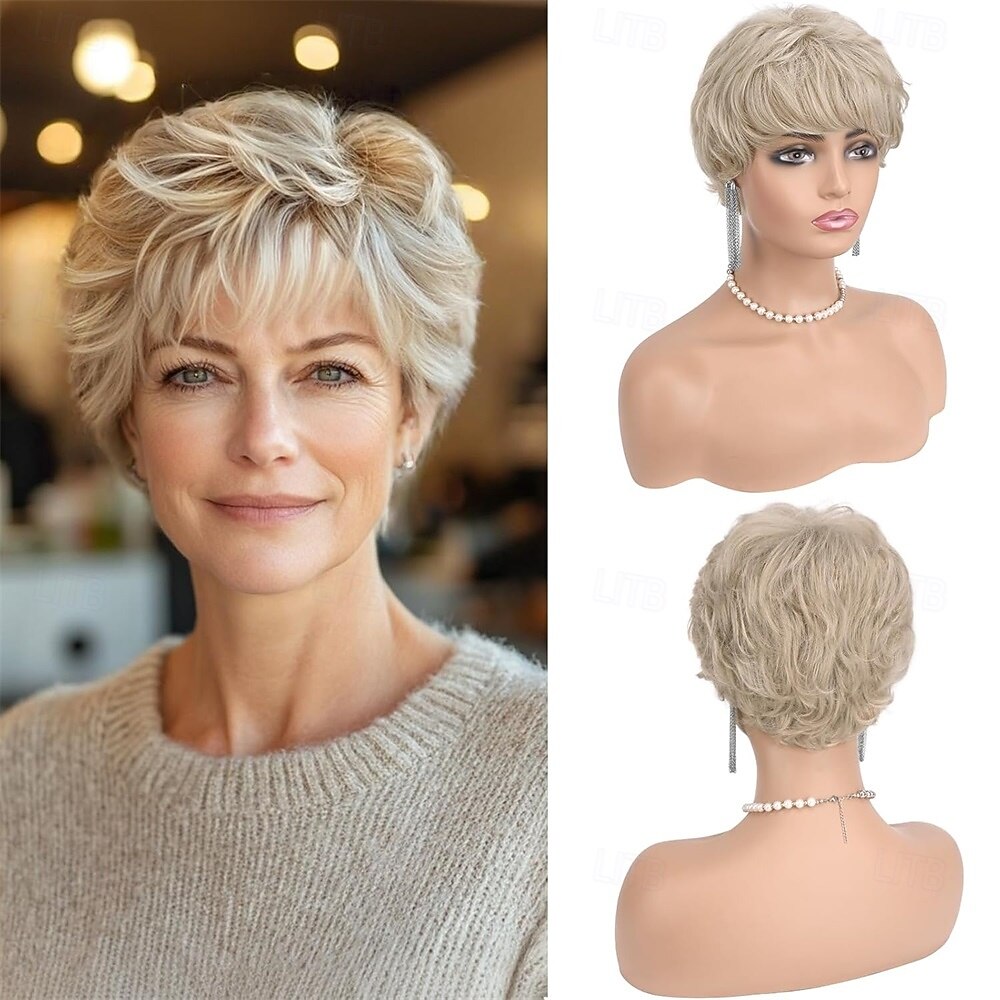 Blonde Pixie Wigs for Women - Short Natural Layered Haircut Synthetic Heat Resistant Hair Wig for Daily Costume 2026 - $30.99 –P1