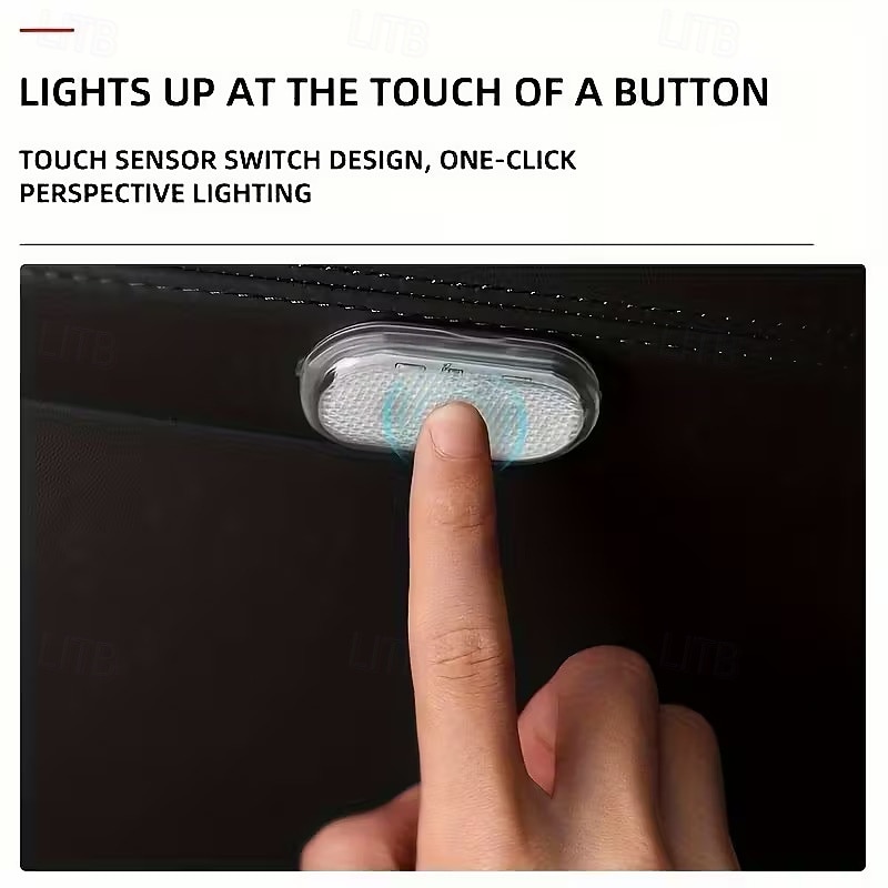 Lot de 4 lampes d'ambiance LED sans fil pour l'intérieur de voiture, rechargeables par USB, à capteur tactile et aimantées, pour plancher, portières et coffre, étanches et compactes, disponibles en de 2026 ? $19.99 –P3