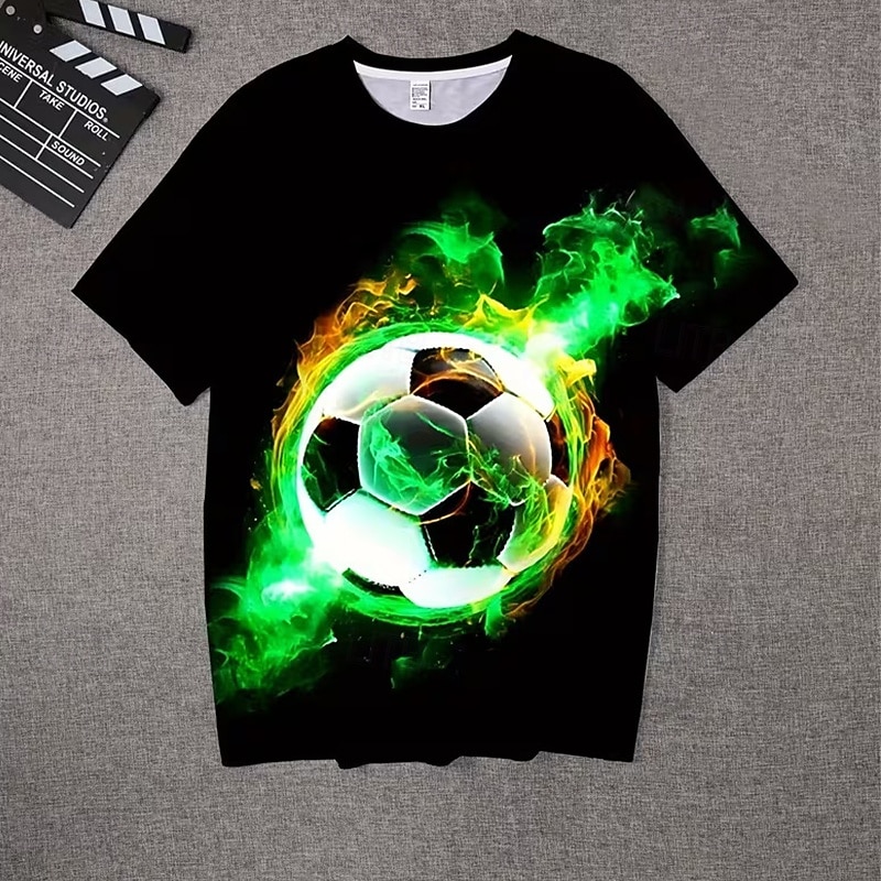 Para Meninos 3D Gráfico Futebol Americano Camisetas de futebol Camisa Camiseta Manga Curta Impressão 3D Verão Primavera Esportes Moda Roupa de rua Infantil 4-12 anos Gola Redonda Casual Diário Ao ar de 2026 por $13.49 –P3