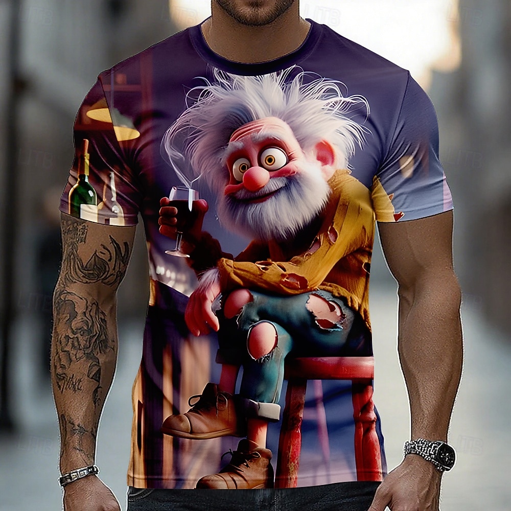 Homens 3D impressão 3D Camiseta Manga Curta Camiseta Impressão 3D Gola Redonda Camisa Exagerado Designer Diário Bandagem Festa Azul Roxo Profundo Branco Verão Primavera Todas as Estações Roupa S M L de 2026 por $19.99 –P2
