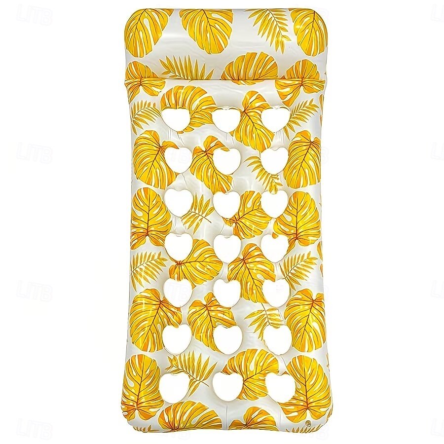 Tumbona inflable acuática, cojín flotante para piscina con estampado hawaiano, cómoda tumbona inflable flotante para piscina con diseño ergonómico, colchoneta flotante de PVC resistente para la 2026 - $29.99 –P10
