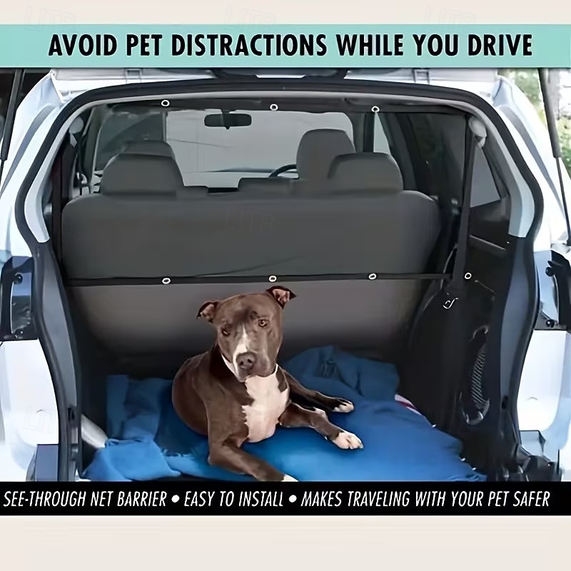 Rete divisoria universale per auto per animali domestici, divisorio regolabile per sedile posteriore dell'auto, barriera per cani, rete divisoria a maglie per sedile posteriore con cinghie regolabili del 2026 a $19.99 –P3