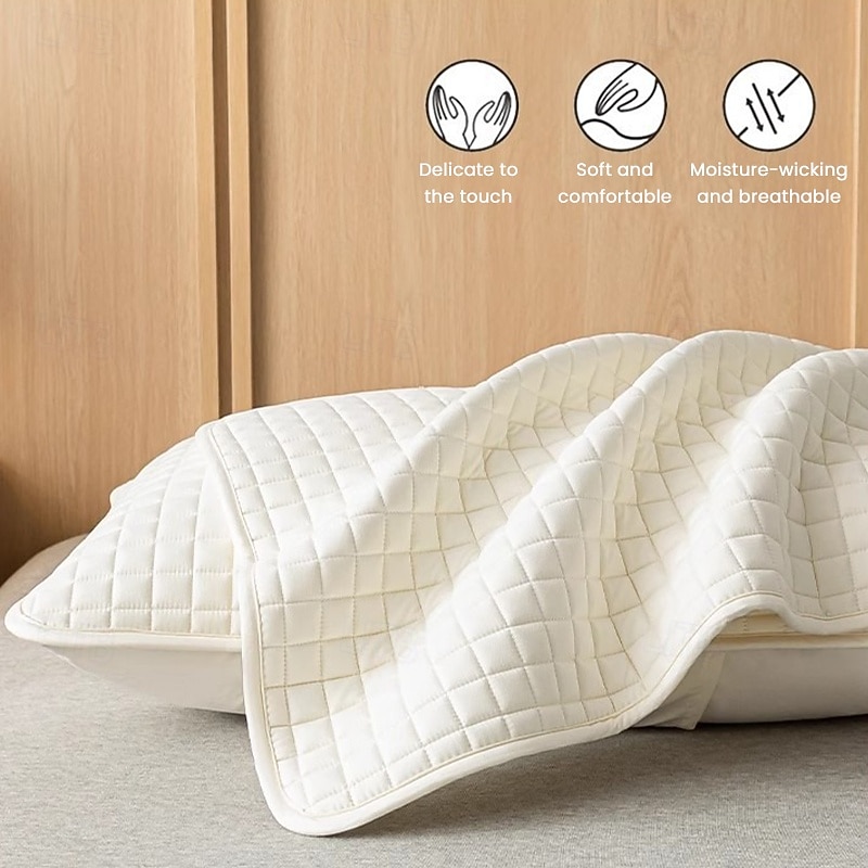 Capa de travesseiro acolchoada e impermeável, à prova de derramamentos, macia e respirável, com zíper, para cama, ideal para quarto e casa. de 2026 por $13.99 –P6