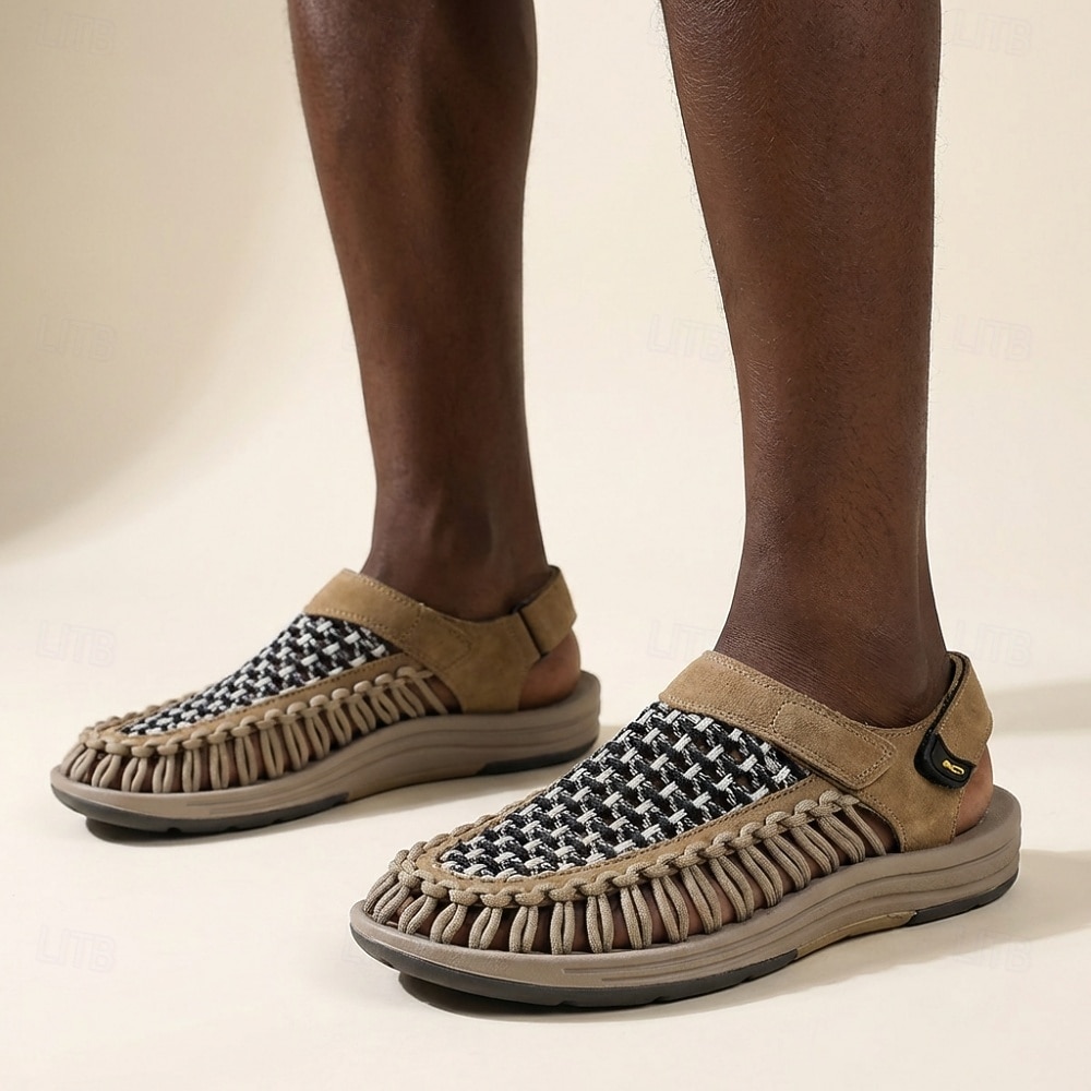 mocassini casual da uomo beige intrecciati, traspiranti, leggeri e comodi, ideali per camminare, perfetti per l'estate, per tutti i giorni, i viaggi, la guida e il tempo libero del fine settimana. del 2026 a $42.99 –P2