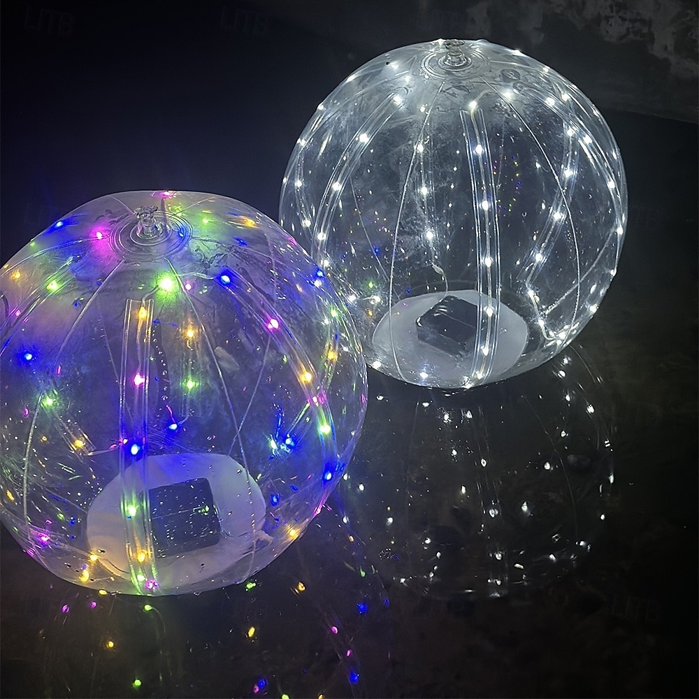 2 db kültéri, napelemes, vízálló, felfújható, 35 cm-es úszó medencevilágítás, dekoratív LED-es lámpák tóba, kertbe, udvarra, ösvényre, gyepre – nyárra, partira, strandra, hangulatos tájvilágításra 2026 - $70.99 –P3