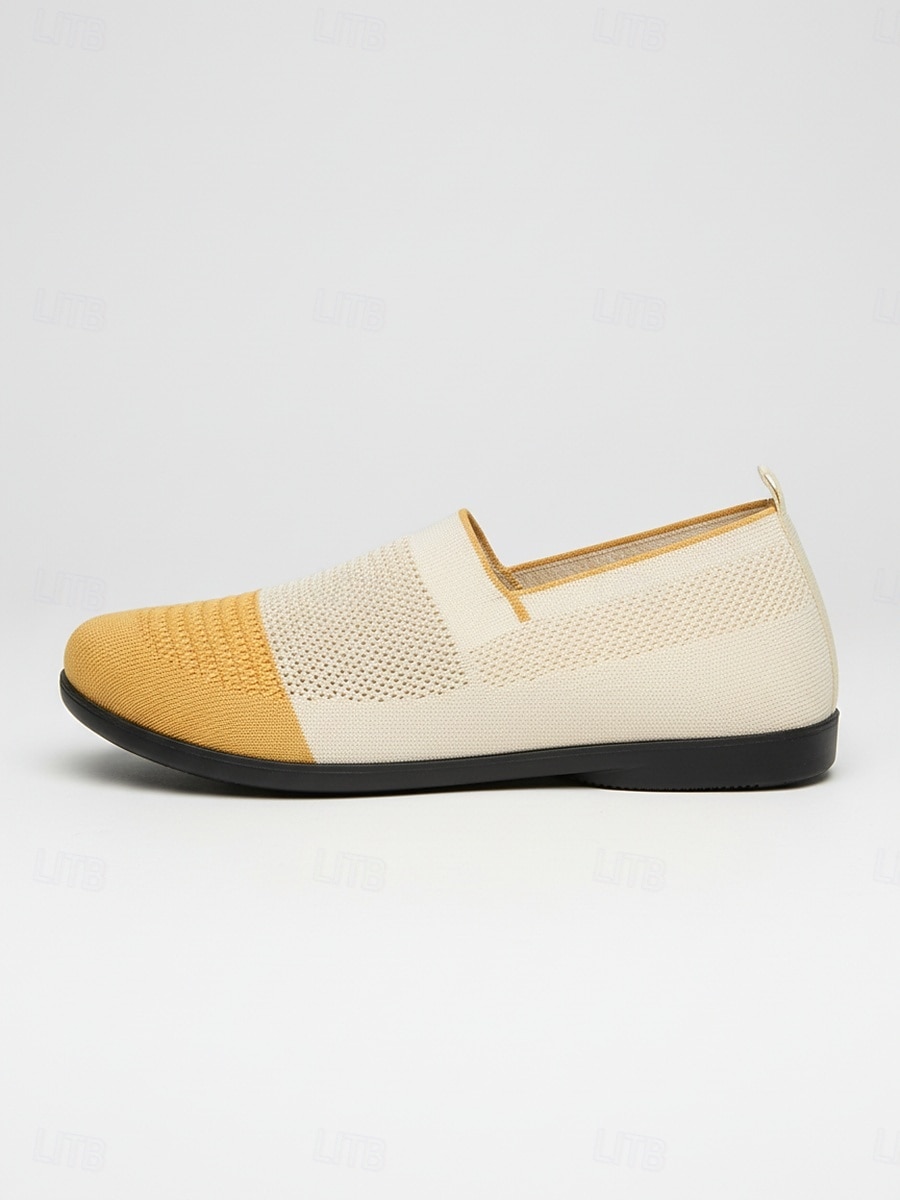 Sapatos femininos amarelos de malha com ajuste largo – mocassins respiráveis, leves e confortáveis, sapatos casuais macios e flexíveis para viagens. &uso diário de 2026 por $19.99 –P2