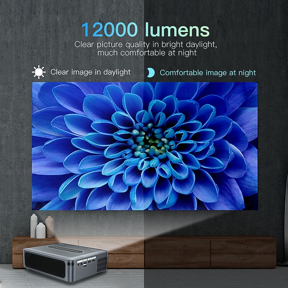 Videoproiettore intelligente con supporto nativo 1080p, decodifica 8K, sistema operativo Android 9.0, Wi-Fi dual band 5G, HDR 10+. &Proiettore audio Dolby per i Mondiali di calcio del 2026, per del 2026 a $278.49 –P5