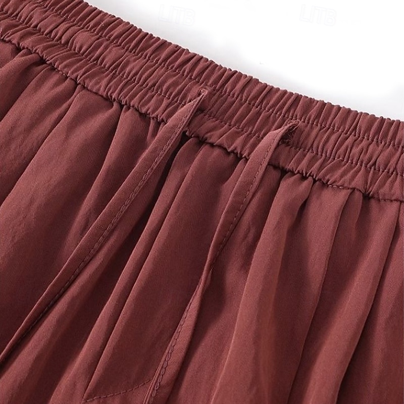 Per donna Bermuda Shorts Pantaloncini Estivi Shorts da Spiaggia Vacanza Moda Casual Quotidiano Lunghezza al ginocchio Vita Alta Tinta unica Semplice Coulisse Tasca Fascia Elastica Comodità Leggero del 2026 a $18.99 –P7