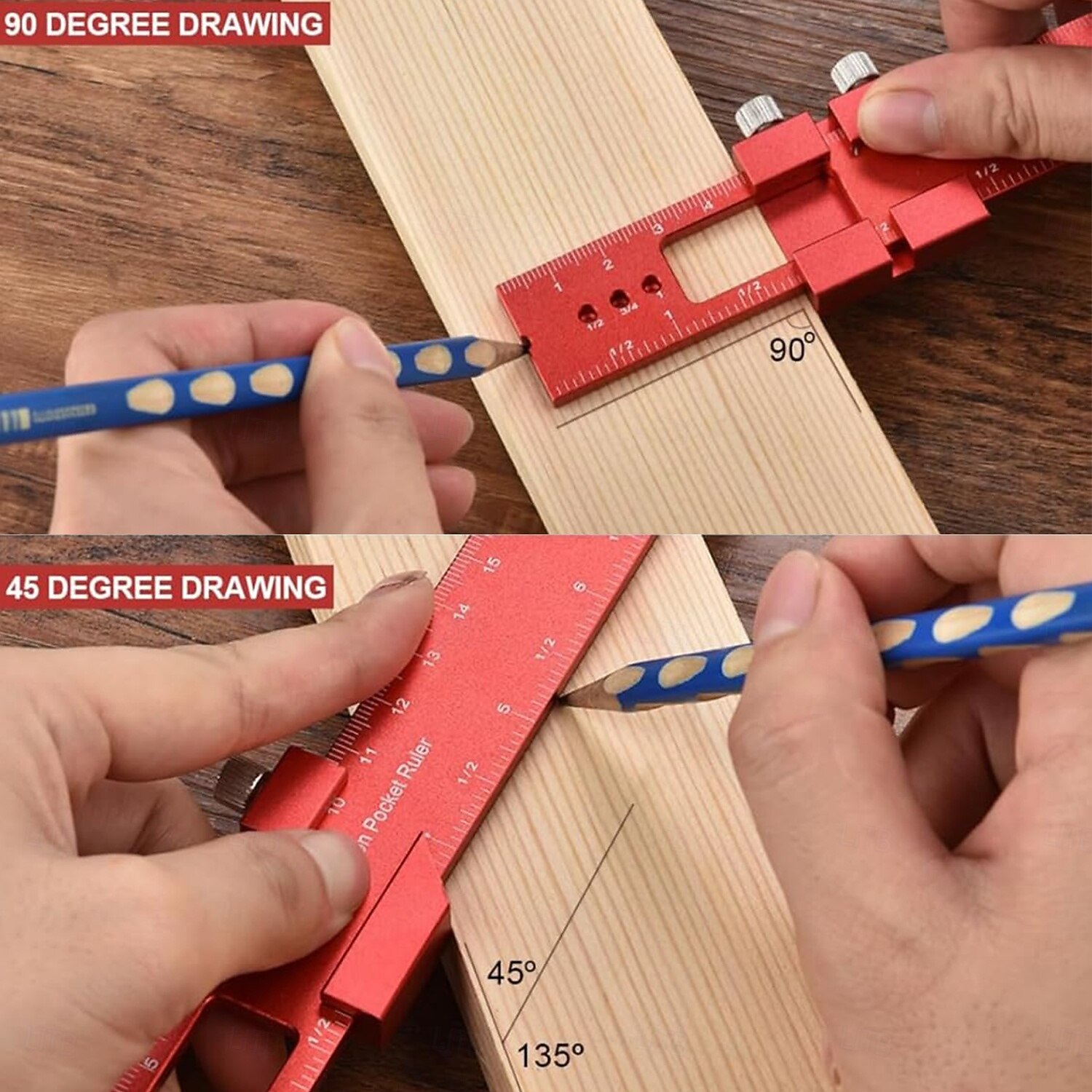 Высокоточная многофункциональная алюминиевая линейка для деревообработки, чертежей и разметки. 2026 - $14.99 –P2