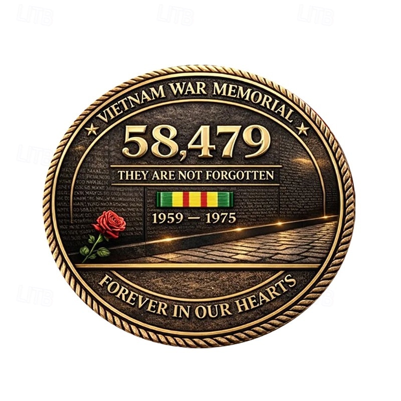 U.S. Vietnam War Memorial Commemorative Coin, 1959–1975 Veteran Challenge Coin, Honor Fallen Soldiers, Patriotic Collectible Coin, Durable Metal Display 2026 - $19.99 –P2