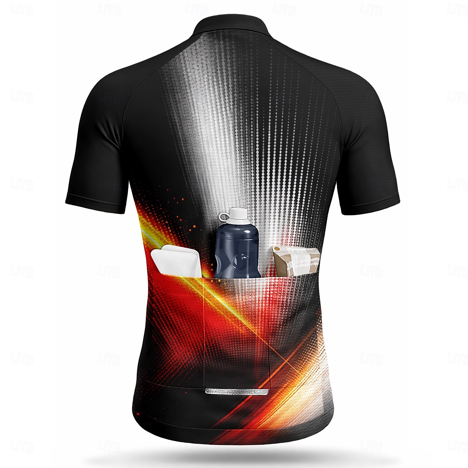 Men Cycling Jersey Abstract Short Sleeve Bike Jersey Top with 3 Rear ...