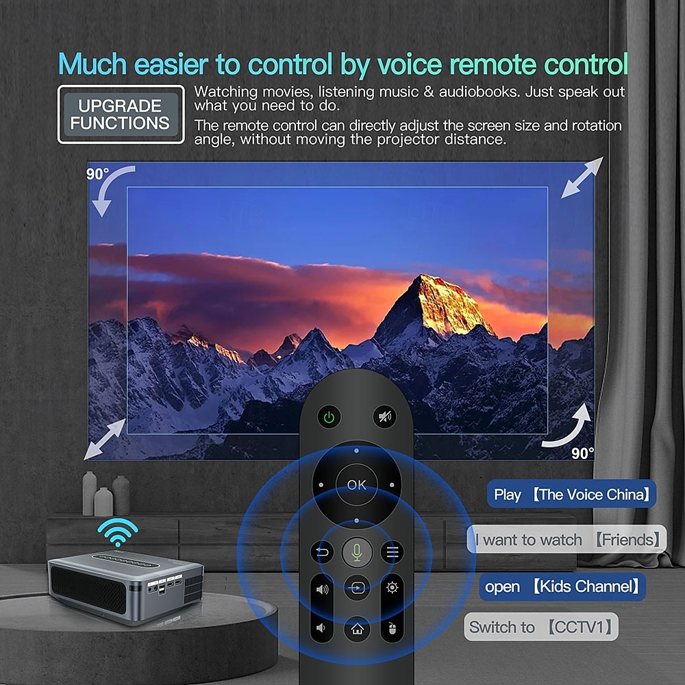 Videoproiettore intelligente con supporto nativo 1080p, decodifica 8K, sistema operativo Android 9.0, Wi-Fi dual band 5G, HDR 10+. &Proiettore audio Dolby per i Mondiali di calcio del 2026, per del 2026 a $278.49 –P13