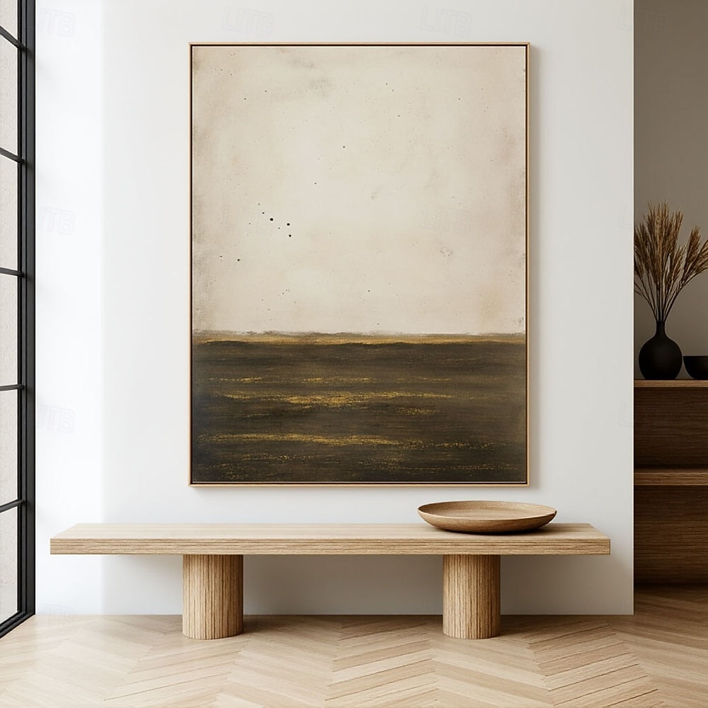 Minimalist Calming Landscape Painting On Canvas Large Contemporary Monochromatic Artwork Vertical Wall Decor Brown Beige Canvas Art 2026 - $100.99 –P3
