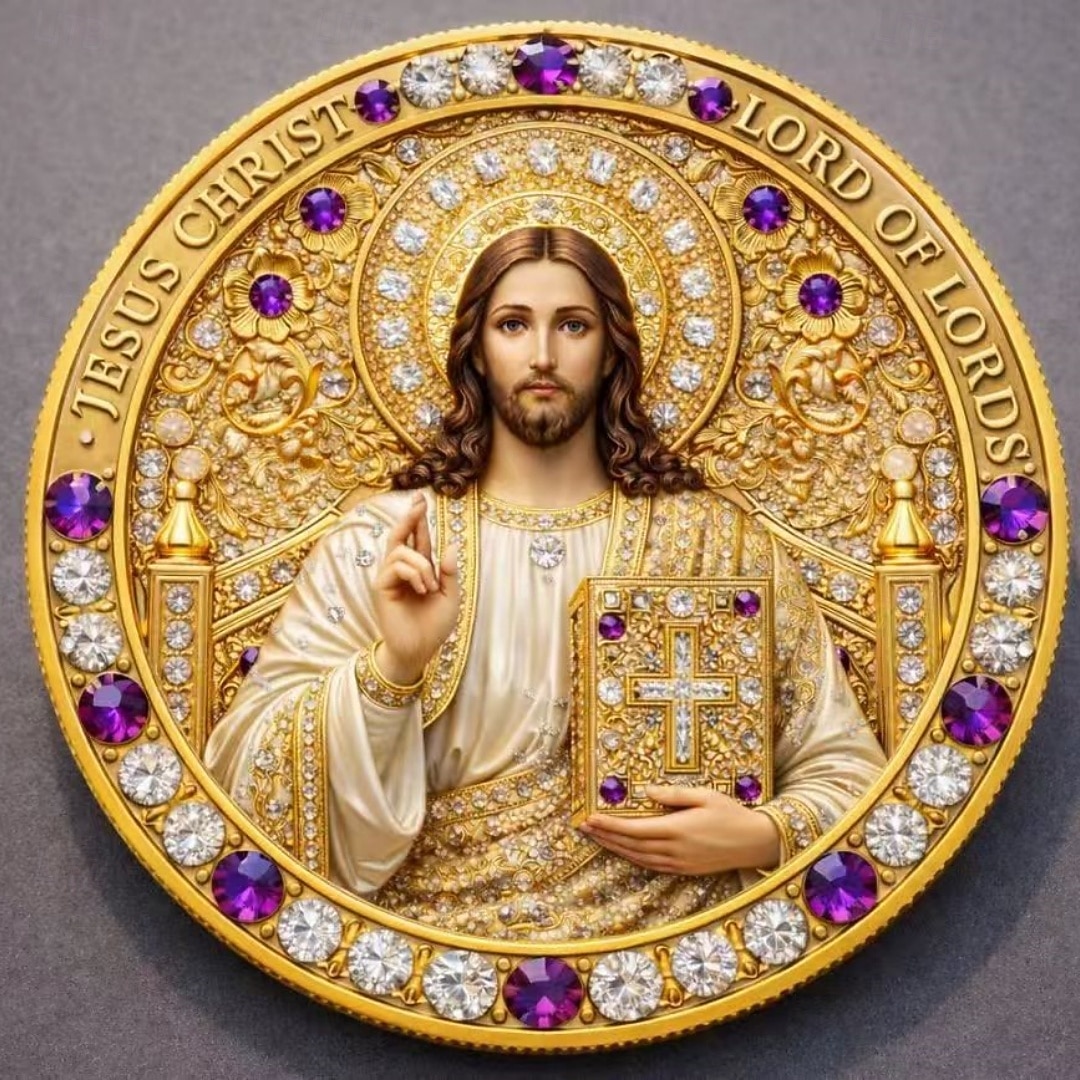 Jesucristo &Moneda conmemorativa de los Diez Mandamientos que honra la fe cristiana, medalla sagrada de colección con escritura, regalo religioso para la devoción y la inspiración. 2026 - $19.99 –P1