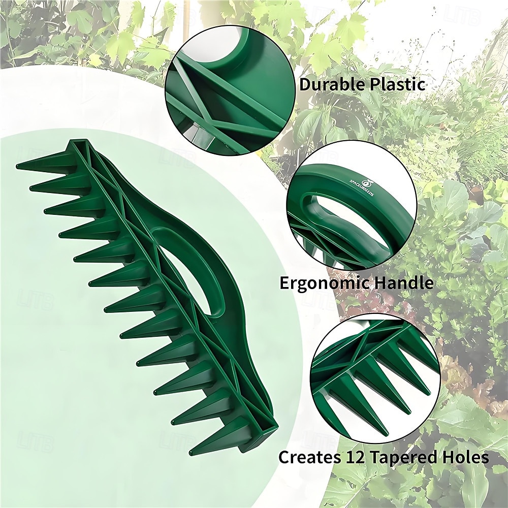 Handzaaimachine met 12 gaten voor snel zaaien, zaadverspreider voor handmatig zaaien, draagbare zaadafstandhouder, grondprikker voor het planten van zaden en het losmaken van de grond. 2026 - $10.49 –P4