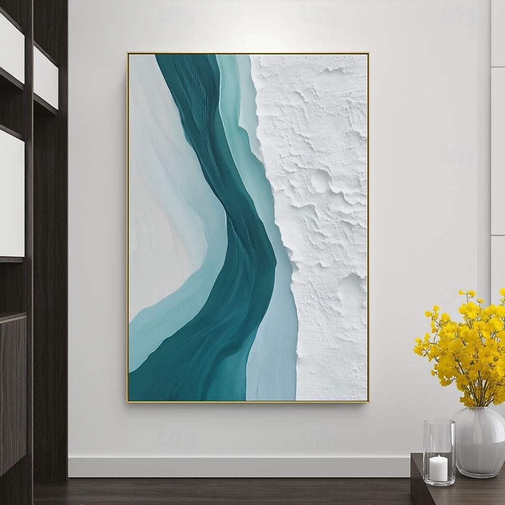 wall art painting hand painted 3D Textured Painting Blue Abstract Canvas Wall Art Green Abstract Living Room Decoration Minimalist Sofa Background Wall Nordic Bedroom Painting 2026 - $100.99 –P1