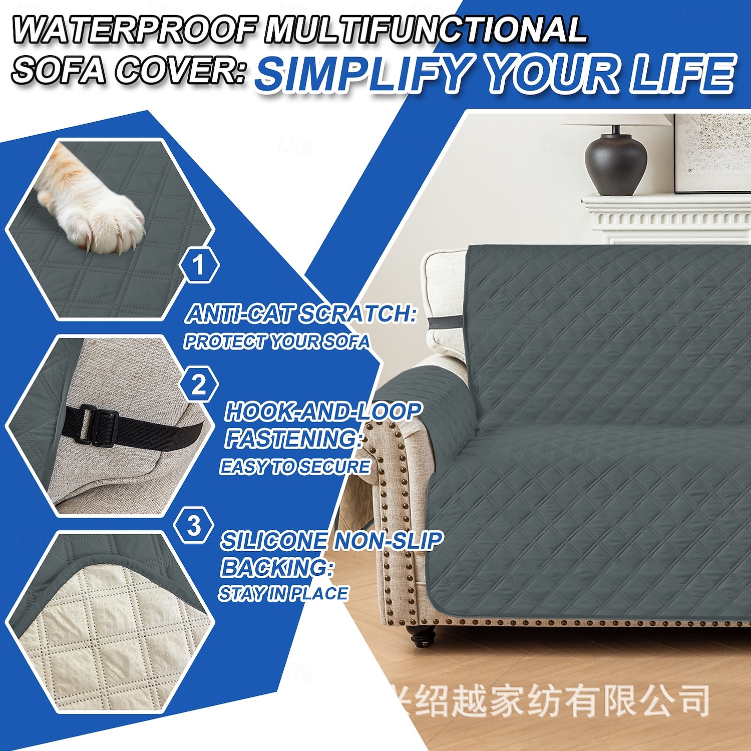 Waterproof Non Slip Pet Sofa Mat Solid Color One Piece Sofa Cover Couch Protector Durable Anti Stain Furniture Cover for Dogs Cats Living Room All Season Use 2026 - $34.99 –P12