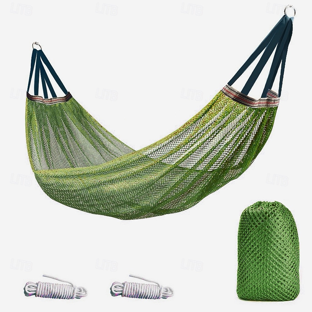 Hangmat voor buiten met ijsnet en gebogen stang, anti-kantelontwerp voor veilige en comfortabele ontspanning, perfect voor kamperen, reizen, loungen in de achtertuin en buitenavonturen, duurzaam en 2026 - $17.99 –P8