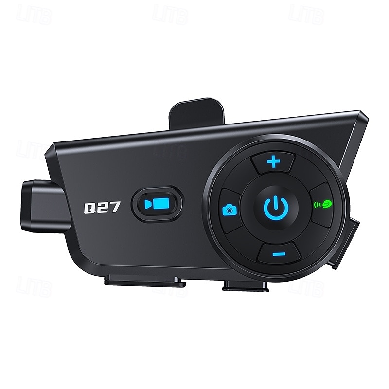 Q27 Motorcycle Helmet Bluetooth Headset with 720P HD Camera, Wireless Intercom Walkie-Talkie System, Video Recorder & Photo Capture, IP56 Waterproof, HD Audio for Motorbike Riding Dash Cam 2026 - $78.99 –P8