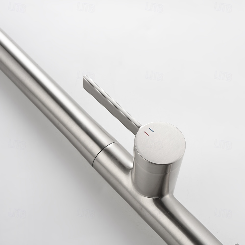 Кухонный смеситель с выдвижным распылителем, однорычажный смеситель с высоким изливом для мойки, прочная латунная конструкция, двухфункциональная распылительная головка, простая установка. 2026 - $216.99 –P18