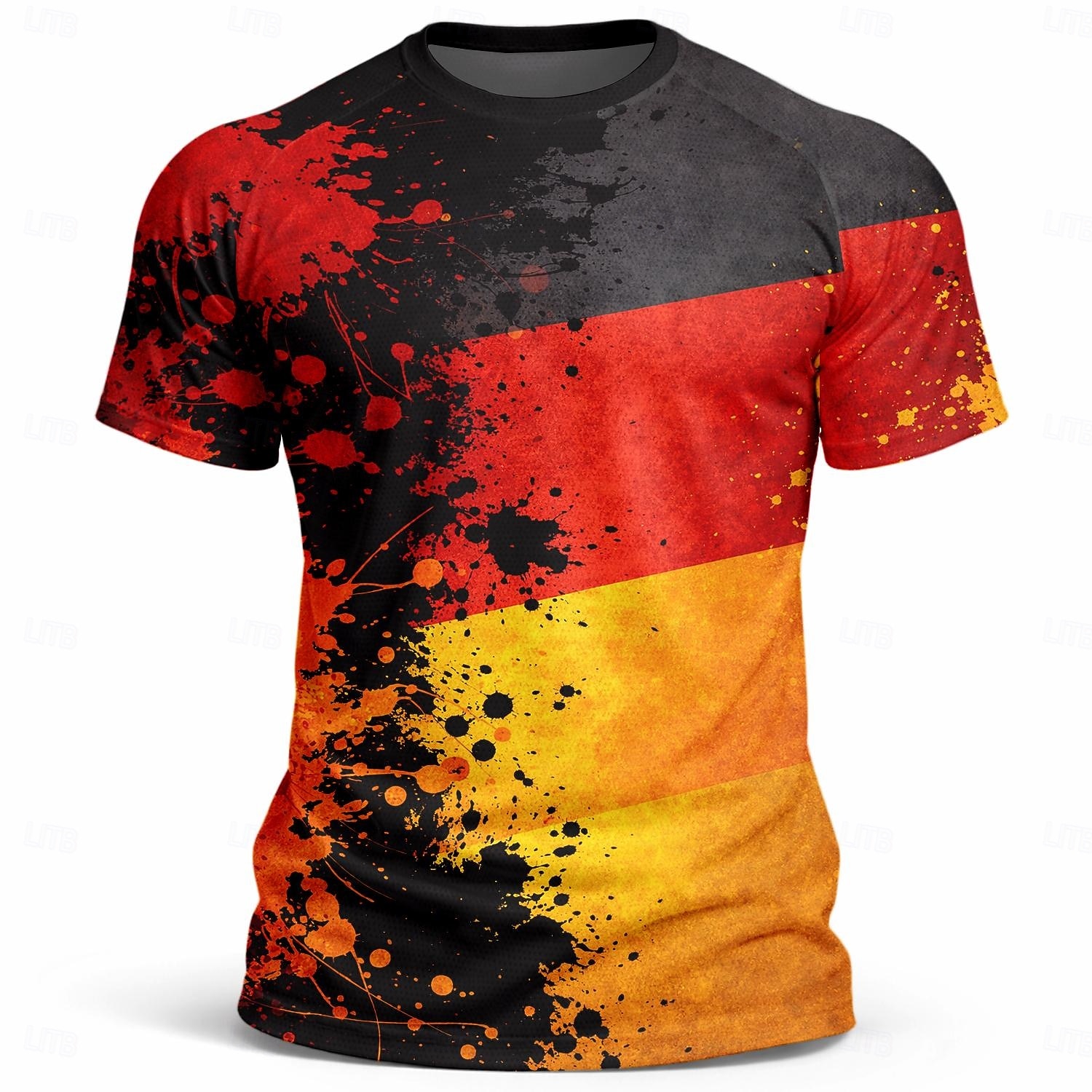 Maillot de football homme inspiré de l'Allemagne – haut de performance à motif abstrait noir, rouge et or, maille respirante, séchage rapide, protection solaire UPF 50+ – T-shirt de tournoi pour de 2026 ? $18.99 –P4