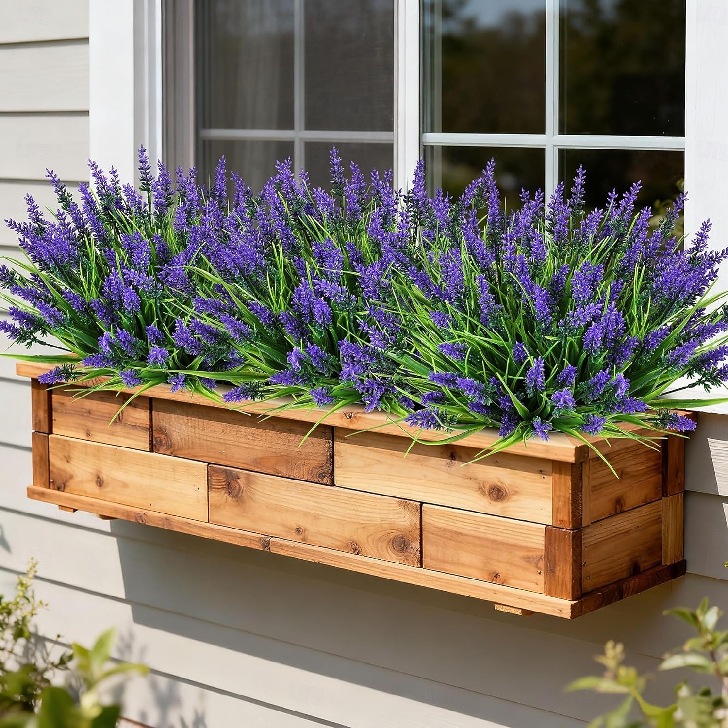 16 bundels kunstplanten voor buiten, UV-bestendige nep-lavendel &Apengras, realistische plastic kunstplanten voor balkon, terras, veranda, groene decoratie, plantenbakvulling (paars) 2026 - $25.99 –P7
