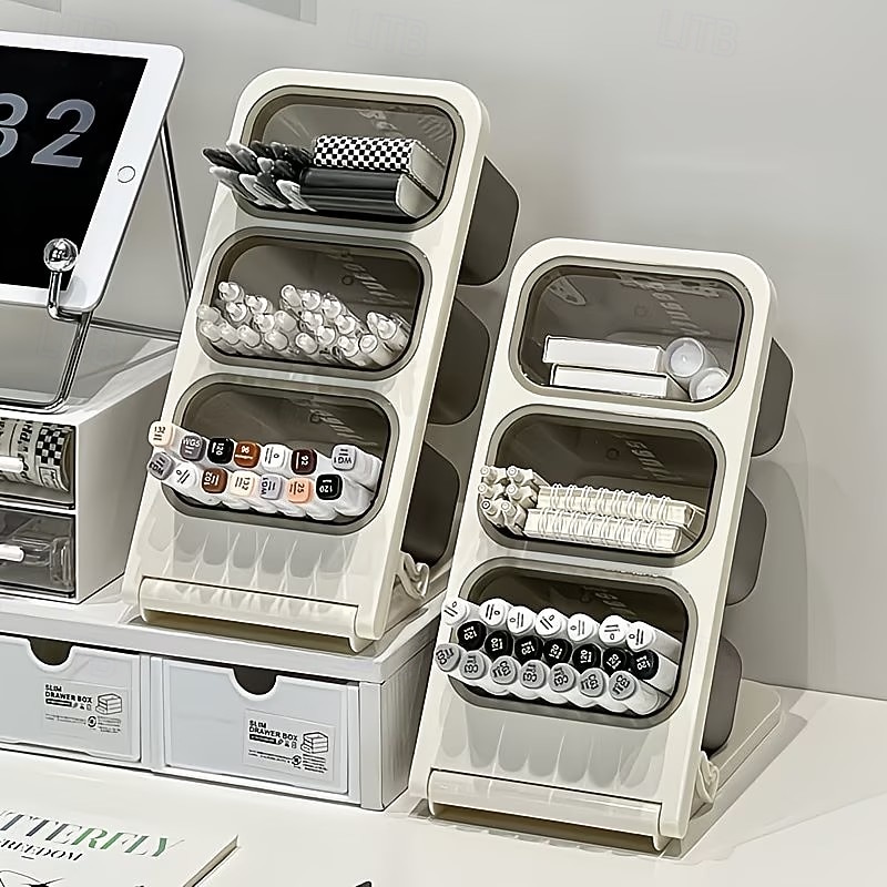 2 Schreibtisch-Aufbewahrungsboxen, Stiftehalter mit großem Fassungsvermögen, schräge Stiftebehälter für Schülerschreibtische, Organizer für Bürobedarf und Marker, Schreibtisch-Aufbewahrungsregale 2026 - $19.99 –P5