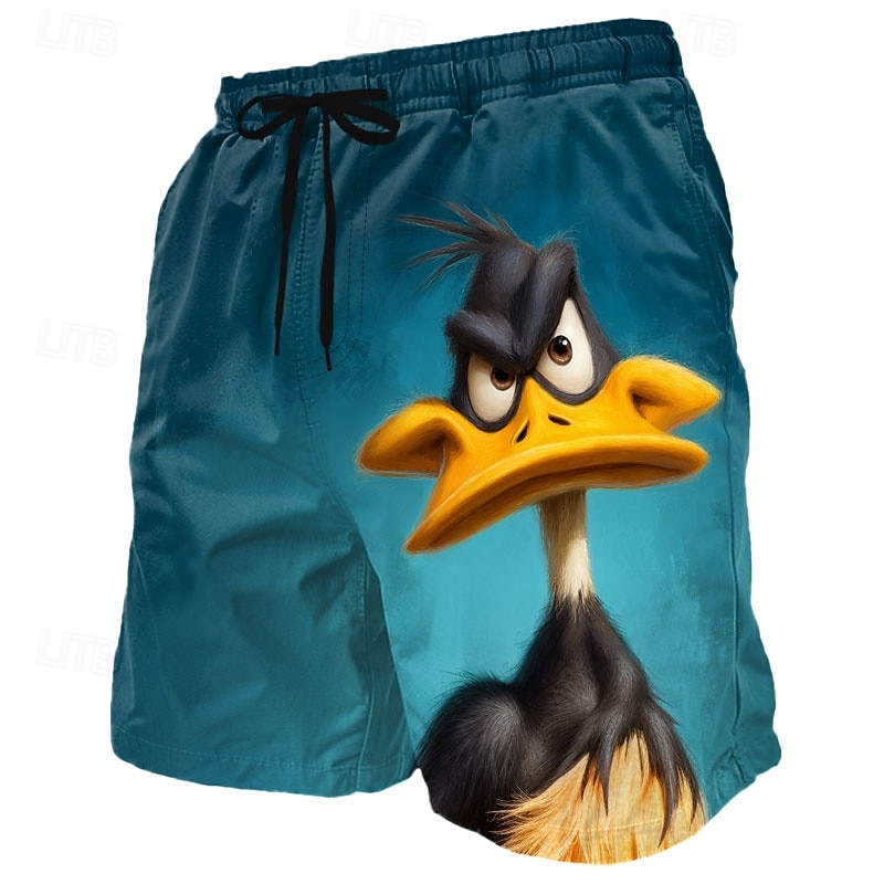 Voor heren Grappig Eend tekenfilm dieren Lange zwembroeken Badpakken Zwembroeken Boardshorts Medium Taille Hawaii Strandvakantie Zijzakken Mesh voering Elastische tailleband met trekkoord Ontwerper 2026 - $20.99 –P2