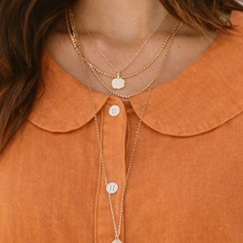 Damskie Koszula Codzienna koszula Zapinana na guziki koszula Sztuczna bawełna len Guziki Jednokolorowe Równina Urlop Moda Codzienny Kołnierzyk Piotruś Pan Zwykłe topy Streetwear Plaża Święto Czarny 2026 - $22.99 –P2