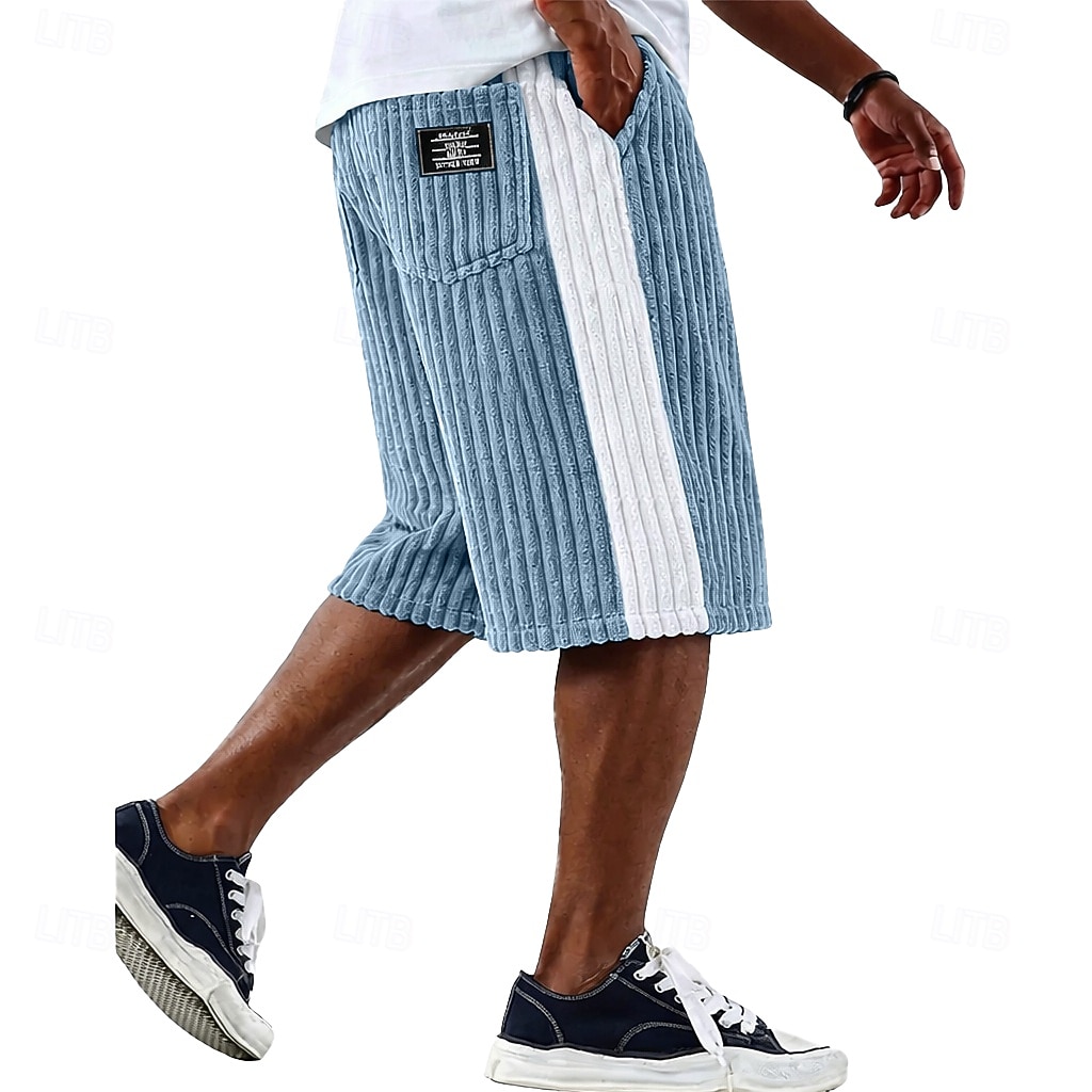 Herr Shorts Casual shorts Manchester Shorts Texturerade shorts Lappverk Färgblock Slät Enfärgat Komfort Andningsfunktion Knelängd Ledigt Utomhus Strand Semester Mode Svart Grön Oelastisk 2026 - $26.99 –P1