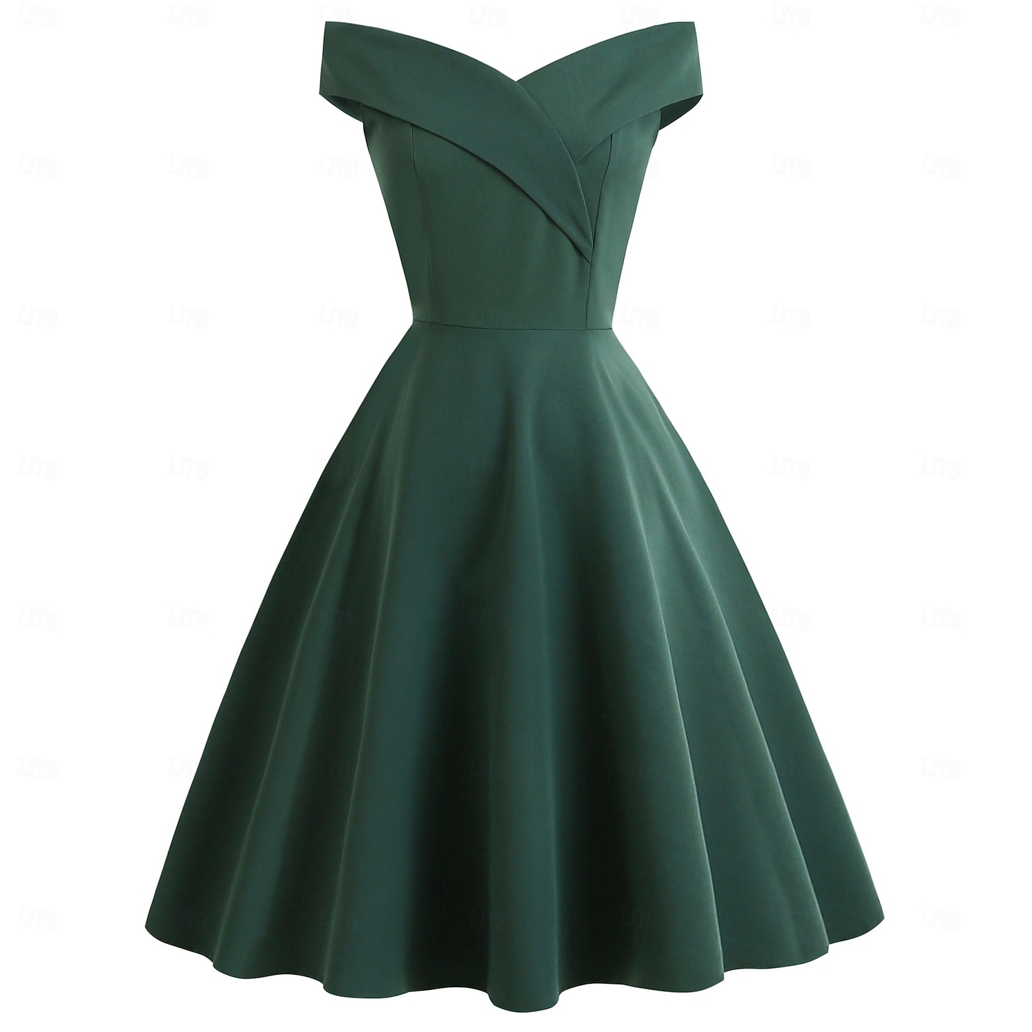 1950 Retro / vintage Miezul zilei Rochii Rochie leagăn Rochie Flare Fără mâneci De pe umăr Culoare solidă Mulată Costume de fancy Pentru femei Mascaradă Petrecere cu cocktail Petrecere ceai Adulți 2026 - $42.99 –P16