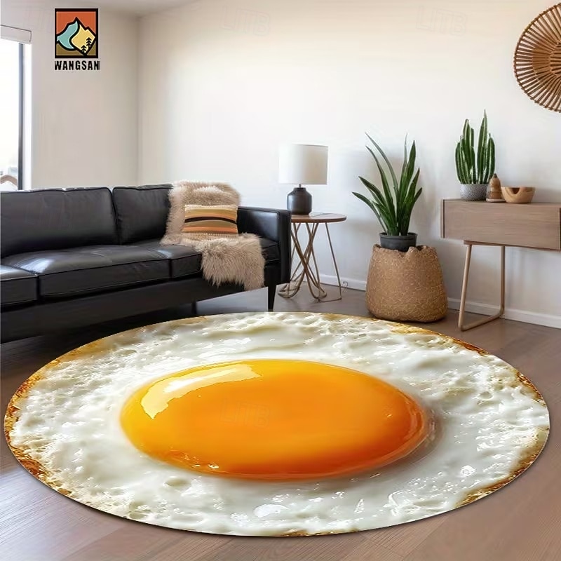 Raccoon Round Area Rug 2D Flat Print 3D Visual Illusion Wearing USA Hat Breaking Through Stars-Stone Border Perfect Home Decor 2026 - E£996.59 –P5
