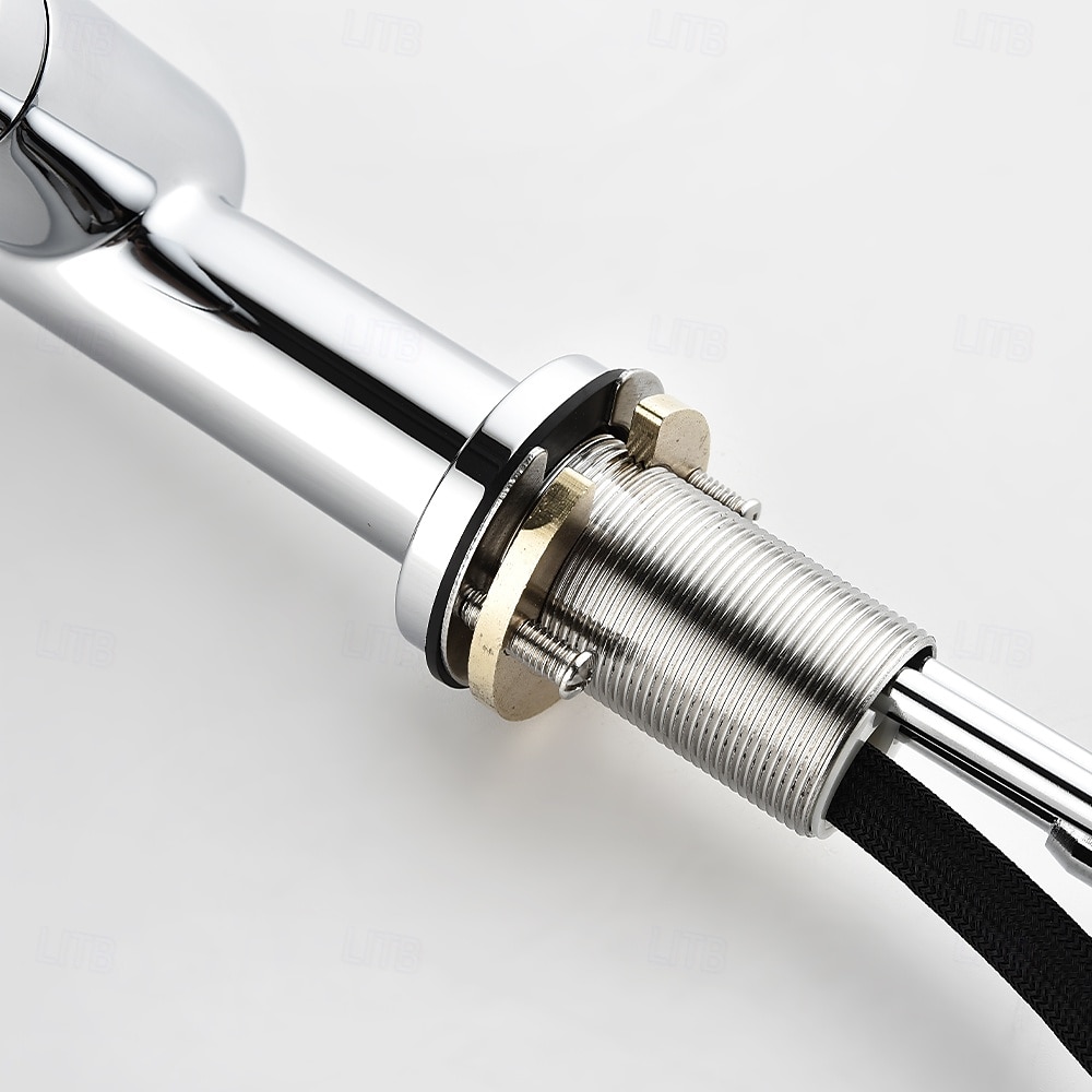 Кухонный смеситель с выдвижным распылителем, однорычажный смеситель с высоким изливом для мойки, прочная латунная конструкция, двухфункциональная распылительная головка, простая установка. 2026 - $216.99 –P6