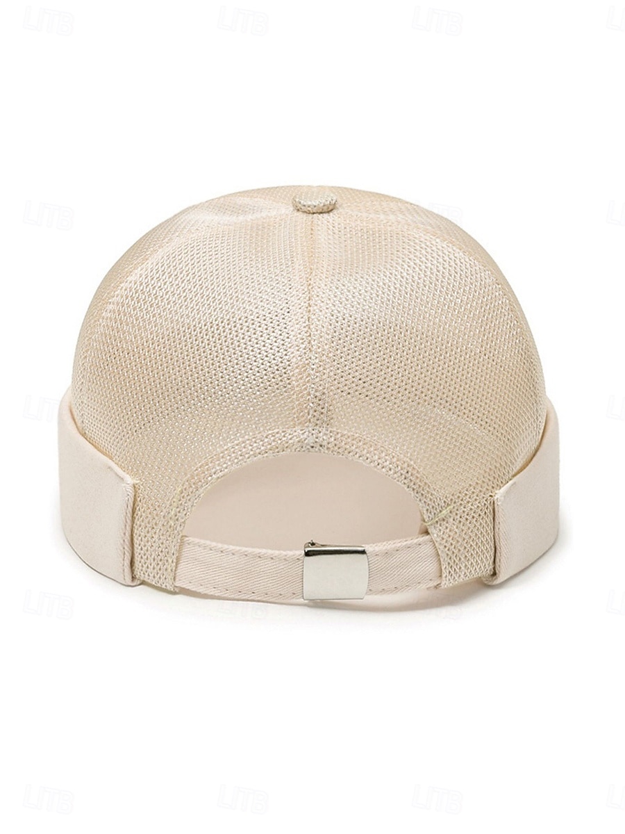 herrhatt i andningsbar mesh-polyester, justerbar mössa utan brätte i flera färger för dagligt bruk, strandsemester, resor och sommarstil utomhus 2026 - $11.99 –P7