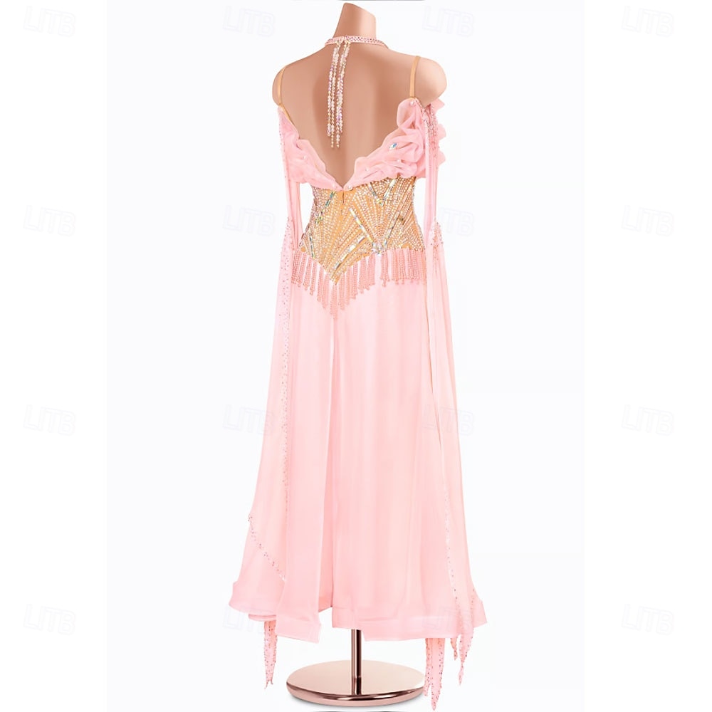 Επίσημος Χορός Φόρεμα Τεχνητό διαμάντι Πλισέ Καθαρό Χρώμα Γυναικεία Πάρτι Εκπαίδευση Επίδοση Αμάνικο Ψηλό Σπαντέξ Πολυεστέρας 2026 - $761.09 –P2